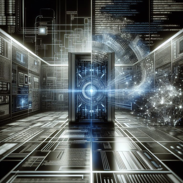 Visualización de un servidor simbólico de IA generativa y procesamiento de datos