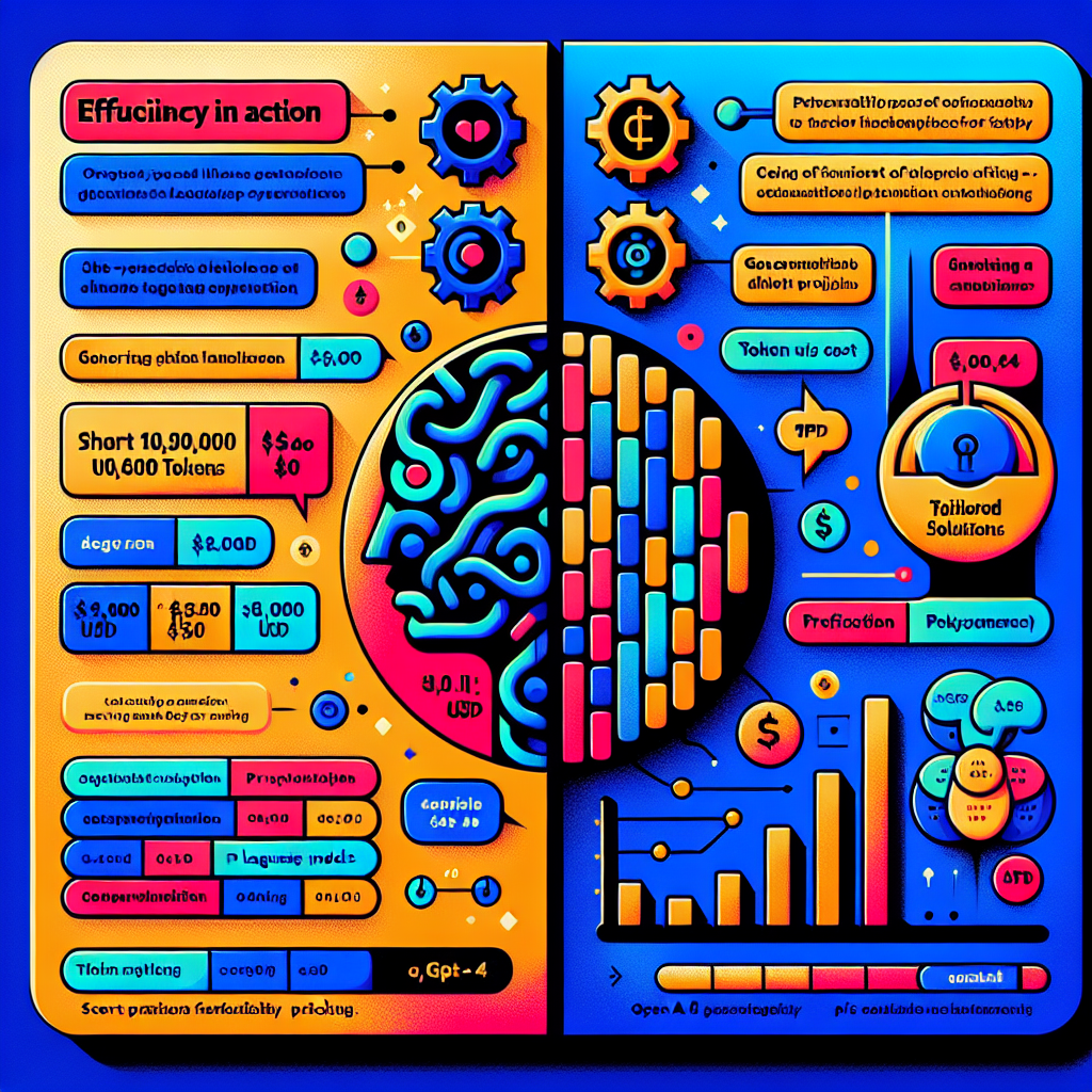 Infografía abstracta y colorida mostrando un cerebro estilizado, engranajes, gráficos y símbolos relacionados con costos y eficiencia tecnológica
